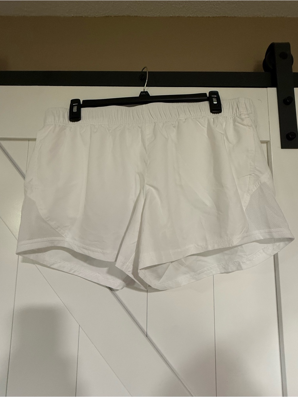 Athletic Works White Women's Athletic Shorts with Elastic Waist